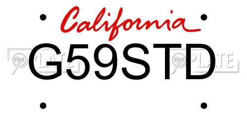 G59STD California License Plate