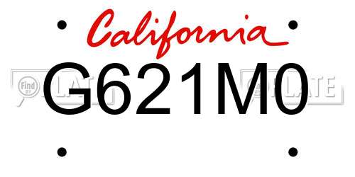 G621M0 California License Plate