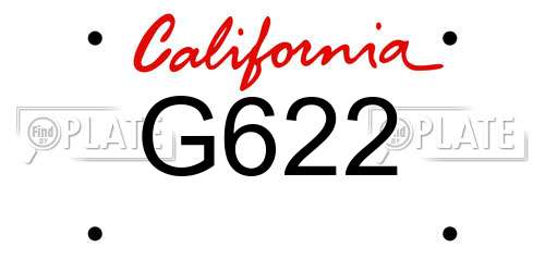 G622 California License Plate