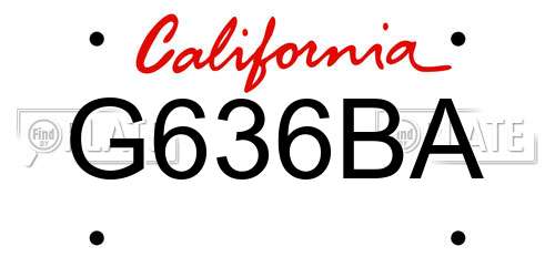 G636BA California License Plate