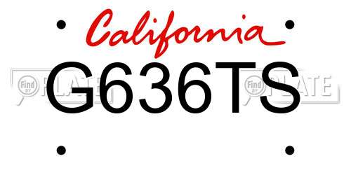 G636TS California License Plate