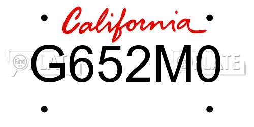 G652M0 California License Plate