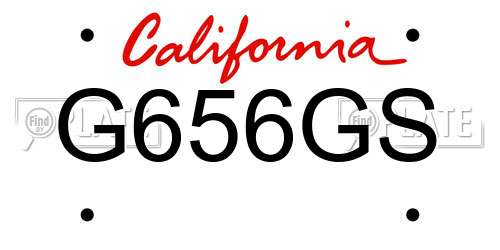 G656GS California License Plate