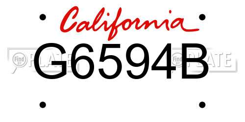 G6594B California License Plate