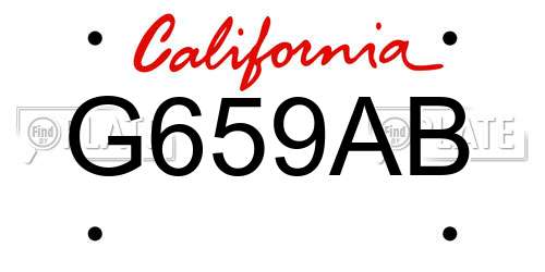 G659AB California License Plate