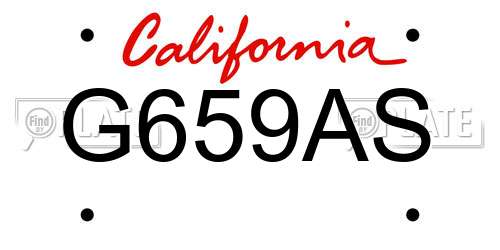 G659AS California License Plate
