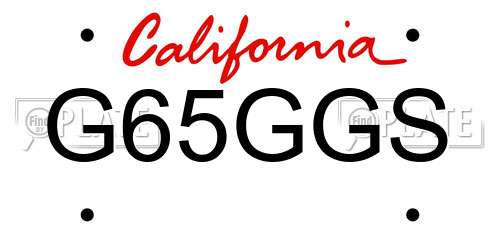 G65GGS California License Plate