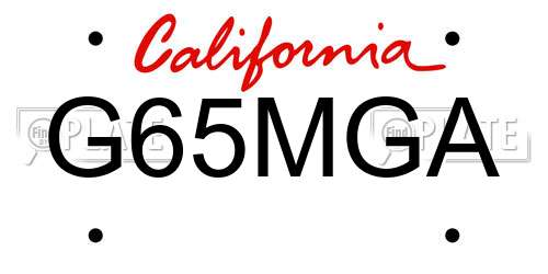 G65MGA California License Plate