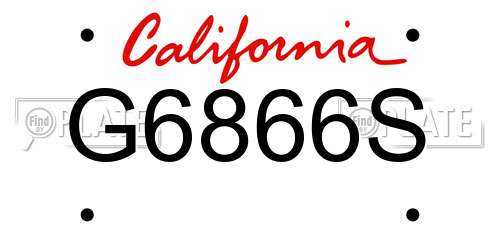 G6866S California License Plate