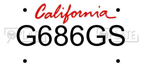G686GS California License Plate