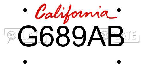 G689AB California License Plate
