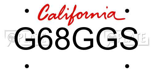 G68GGS California License Plate