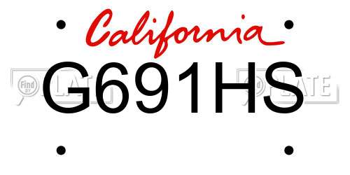 G691HS California License Plate