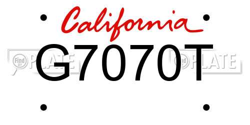 G7070T California License Plate