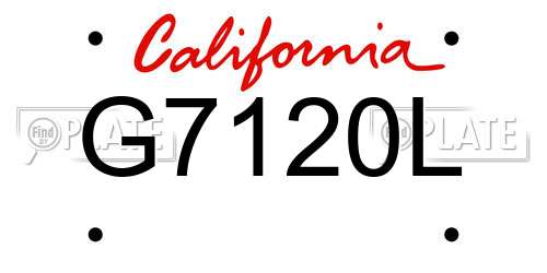 G7120L California License Plate