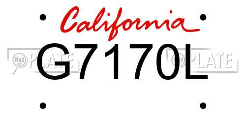 G7170L California License Plate
