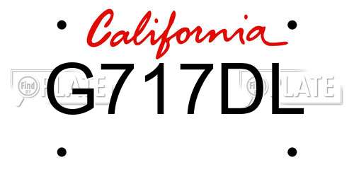 G717DL California License Plate