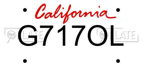 G717OL California License Plate