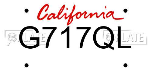 G717QL California License Plate
