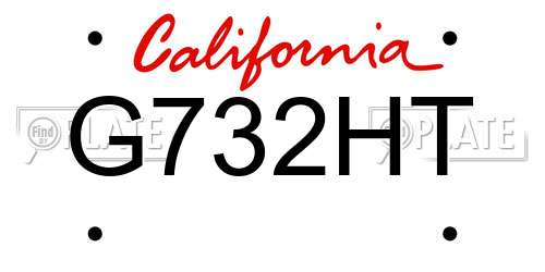 G732HT California License Plate