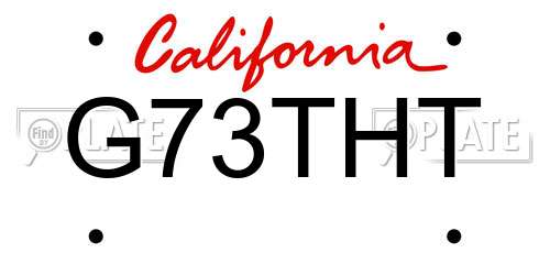 G73THT California License Plate