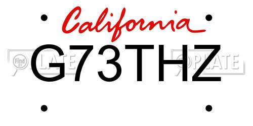 G73THZ California License Plate