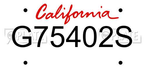 G75402S California License Plate