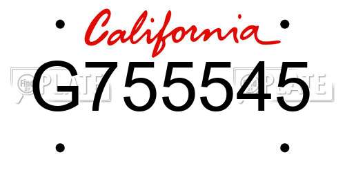 G755545 California License Plate