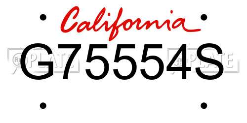 G75554S California License Plate