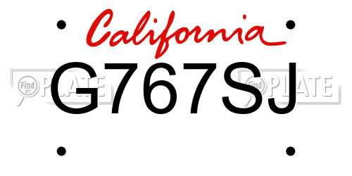 G767SJ California License Plate