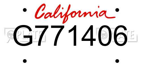 G771406 California License Plate