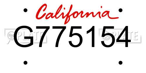G775154 California License Plate