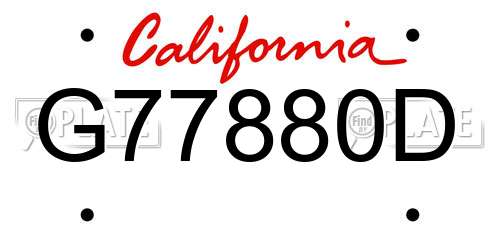 G77880D California License Plate