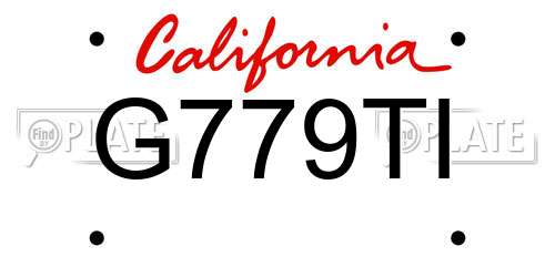 G779TI California License Plate