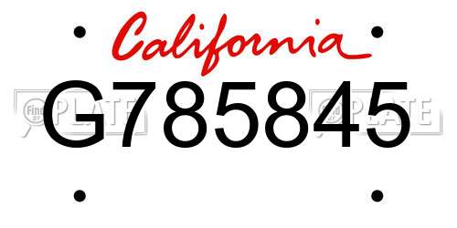 G785845 California License Plate