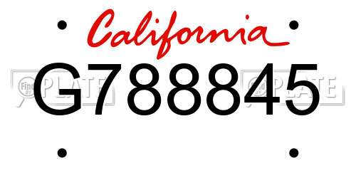 G788845 California License Plate