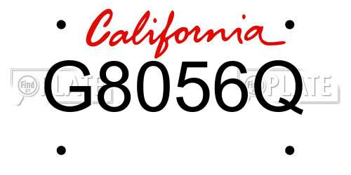 G8056Q California License Plate