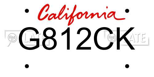 G812CK California License Plate