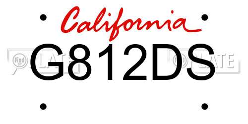 G812DS California License Plate