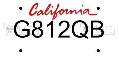 G812QB California License Plate