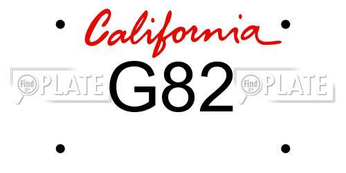 G82 California License Plate