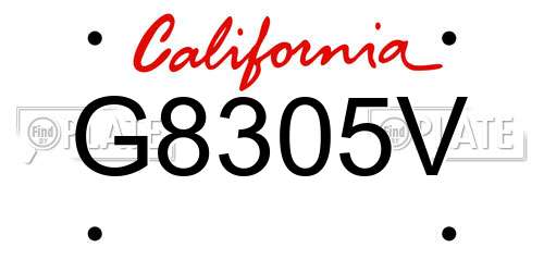 G8305V California License Plate