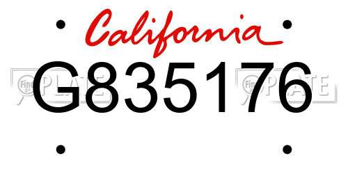 G835176 California License Plate