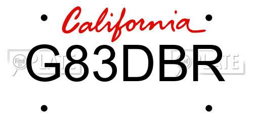 G83DBR California License Plate