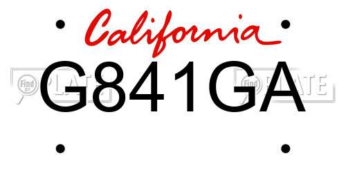 G841GA California License Plate