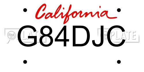 G84DJC California License Plate