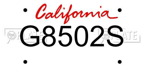 G8502S California License Plate