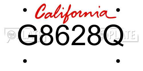 G8628Q California License Plate