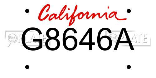 G8646A California License Plate