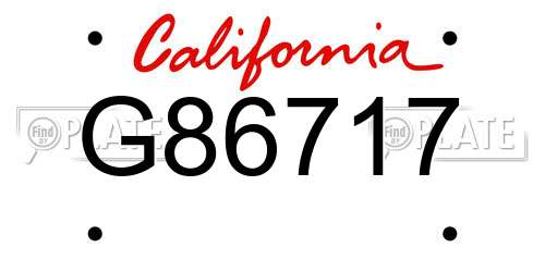 G86717 California License Plate